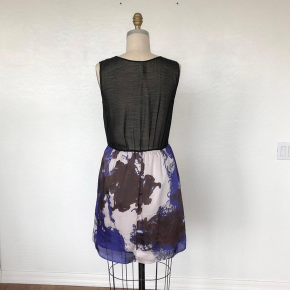 HYPE - Printed Satin Dress with Chiffon - Picture 2 of 4